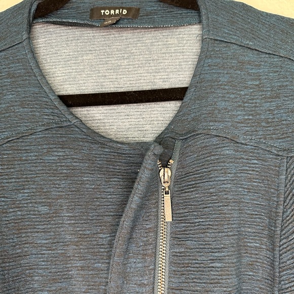 Torrid Zip Up Moto Jacket Blue Teal Size 3X - Picture 5 of 5